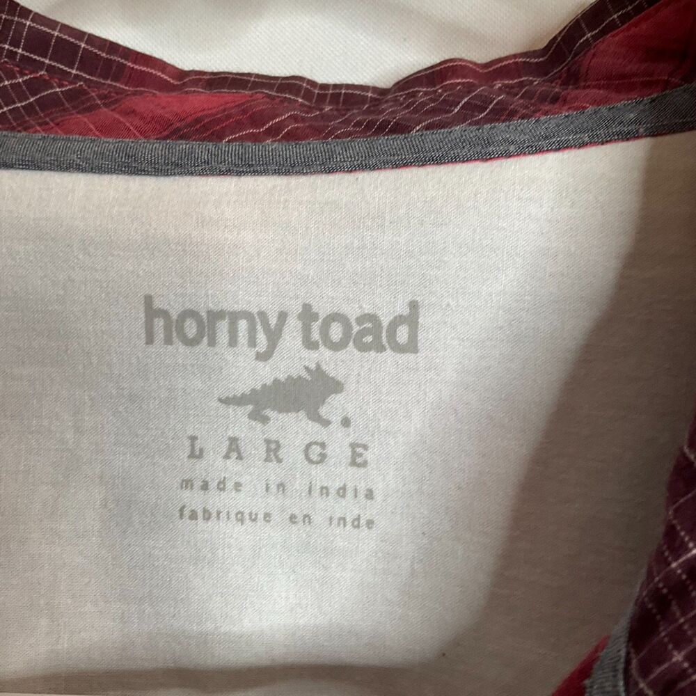 Horny Toad Organic Cotton Red Plaid Button Up L/S Size Large - Picture 5 of 11